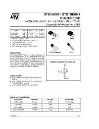 Datasheet STQ1HNK60R-AP manufacturer STMicroelectronics